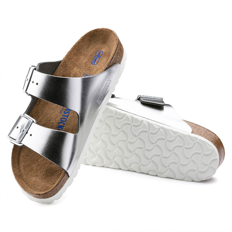 Metallic store silver birkenstocks